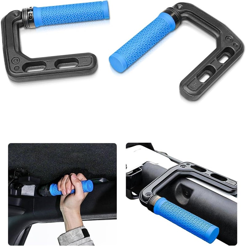 JROAD Bronco Aluminum Grab Handles Roll Bar Non-Slip Grip HandlesCompatible with Ford Bronco 2021-2025 Front or Rear Seat 4 Door Soft/Hard Top,Bronco Raptor Interior Accessories （2PCS/Blue） - Image 1